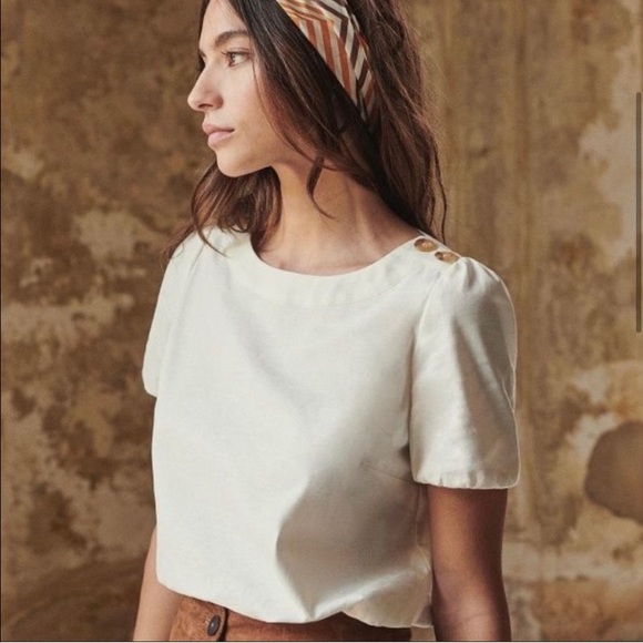 Sezane Tops - Sezane Octavie Blouse in Ecru